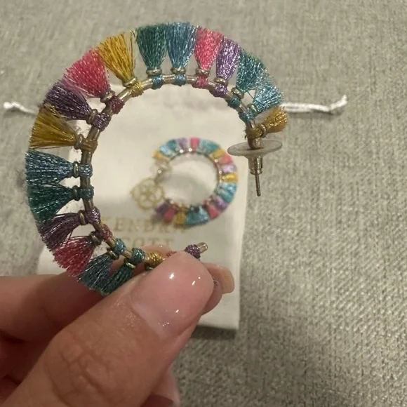Kendra Scott Multicolor Tassel Hoop Earrings - Picture 2 of 3